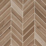 MS International Havenwood 12" x 15" Chevron Mosaic Matte Saddle