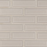 MS International Highland Park 12" x 12" Mosaic 2" x 6" Glossy Portico Pearl