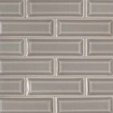 MS International Highland Park 12" x 12" Mosaic 2" x 6" Glossy Dove Gray