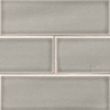 MS International Highland Park 12" x 12" Mosaic 4" x 12" Glossy Dove Gray