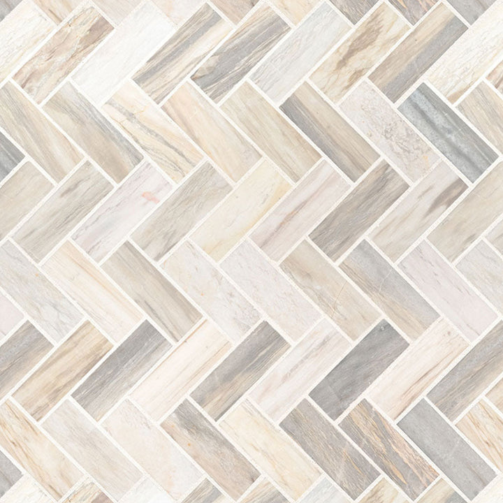 MS International Decorative Mosaic 12" x 12" Herringbone Angora