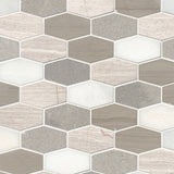 MS International Decorative Mosaic 12" x 12" Elongated Hexagon Bellagio Blend