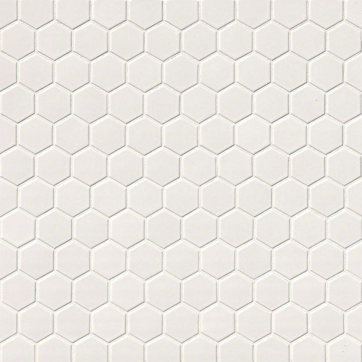 MS International Domino 12" x 12" Hexagon 2" White