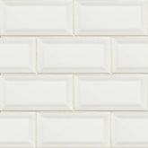 MS International Domino 12" x 12" Beveled 3" x 6" Glossy White