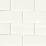 MS International Domino 12" x 12" Subway 3" x 6" White
