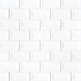 MS International Domino 12" x 12" Inverted Beveled 3" x 6" White