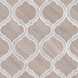 MS International Decorative Mosaic 12" x 12" Arabesque White Quarry Savona