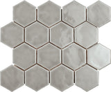 Marazzi Artistic Reflections 3" X 3" Hexagon Glossy Rain