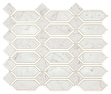 Marazzi Castellina Stone Mosaic 15" X 13" Linear Hexagon White And Gray