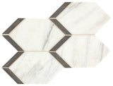 Marazzi Castellina Stone Mosaic 13" X 17" Elongated Hexagon White And Midnight Gray