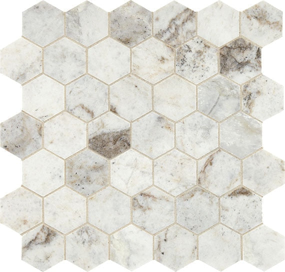 Marazzi Predella 2" Hexagon, Straight Edge Lumen White