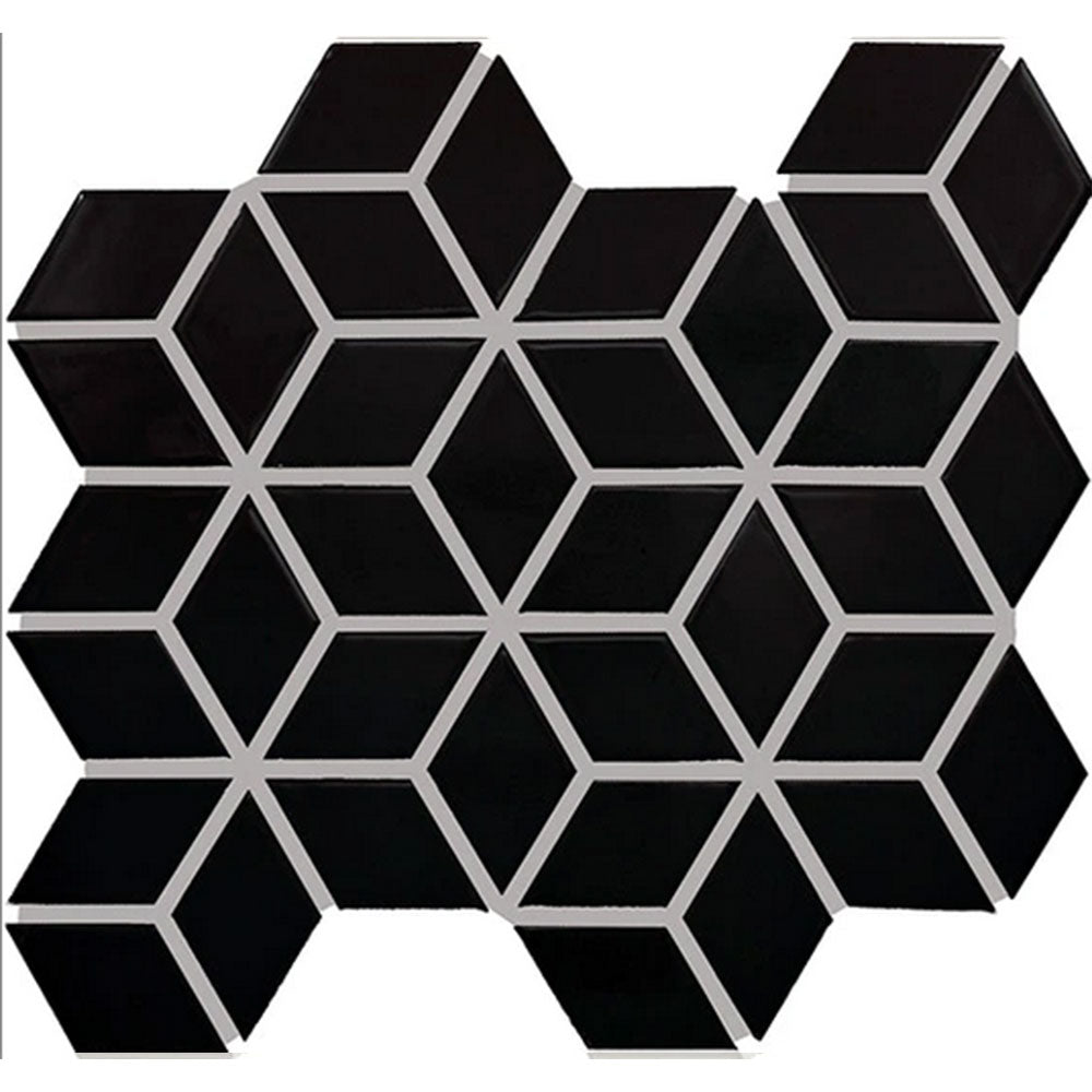 Daltile Color Wheel Retro 2" X 3" 3D Cube Matte Matte Black