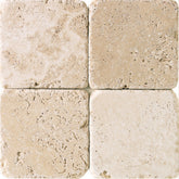 Daltile Travertine 4" x 4" Tumbled Mediterr Ivory