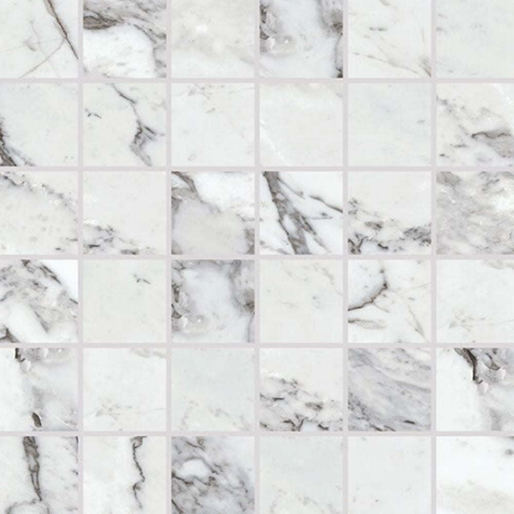 Daltile Marble Attache Lavish 2" x 2" Straight Joint Mosaic 12" x 12" Pearl Arabesque