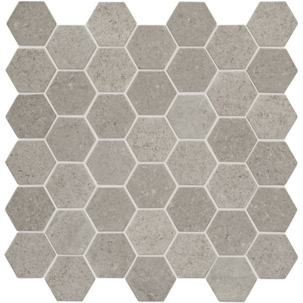 Daltile Raine 12" X 12" Hexagon Cumulus Grey