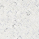 MS International Natural Stone Marble 12" x 12" Herringbone Mosaic Calacatta Cressa