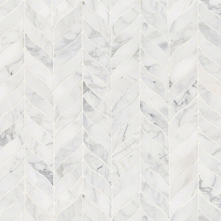 MS International Natural Stone Marble 12" x 12" Mosaic Calacatta Cressa Leaf