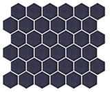Emser Savvy 11"x12" Hexagon Mosaic 2"x2" Polished Navy
