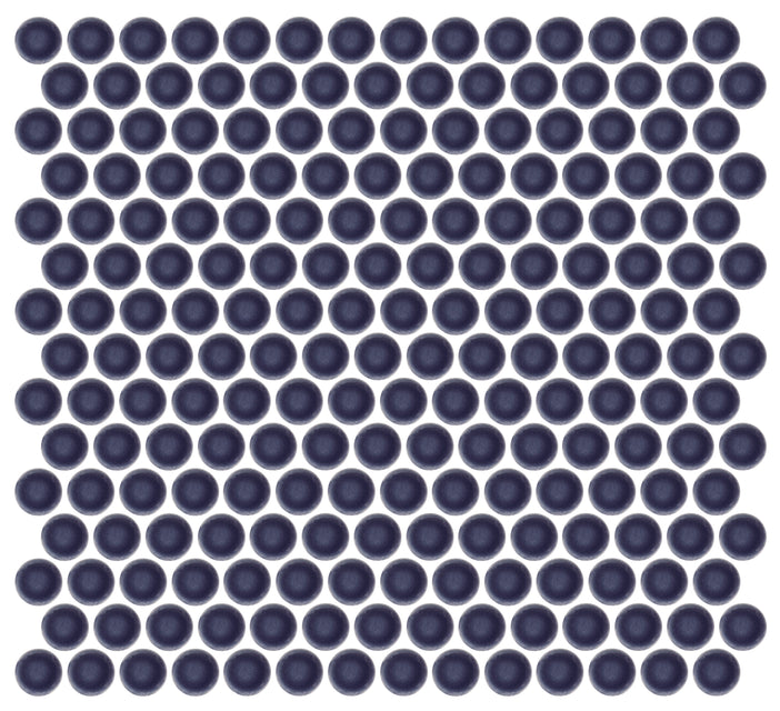 Emser Savvy 11"x12" Penny Round Mosaic 1"x1" Polished Navy