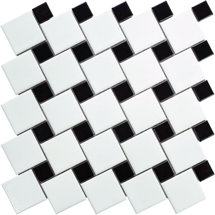 Emser Spin 11"x11" Dot Mosaic Black