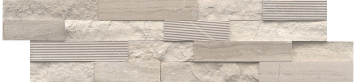 Emser Structure 6"x24" 3D Cream Stacked Ledger