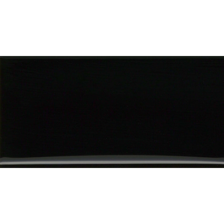 Emser Catch 3" x 6" Bullnose Glossy Black