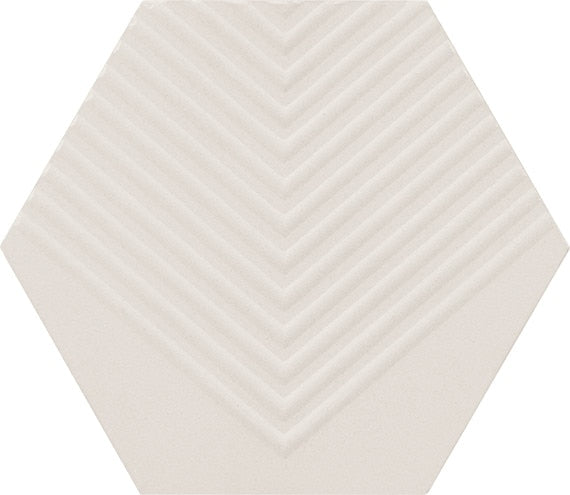 Marazzi Rhyme And Reason 4" X 5" Hexagon Ripple Mix Bone