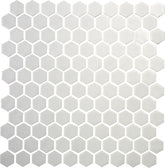 Daltile Uptown Glass 11" X 12" Hexagon Mosaic 1" Matte Matte Alabaster