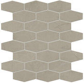 Marazzi Classentino Marble 12" X 12" Linear Hexagon 2" X 3" Mosaic Coliseum Gray