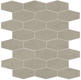 Marazzi Classentino Marble 12" X 12" Linear Hexagon 2" X 3" Mosaic Coliseum Gray