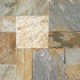 MS International Slate And Quartzite 12" x 12" Ashler Versailles Pattern Golden White