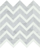 Emser Bizou 12"x13" Chevron Mosaic Polished White/White