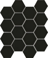 Emser Catch 10" X 12" Hexagon Mosaic 3" Glossy Black