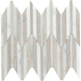 Emser Bizou 10"x12" Peak Mosaic 0.57"X5" Polished White/Cream