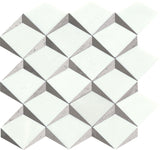 Emser Bizou 13"x13" Crest Mosaic Polished White/Taupe