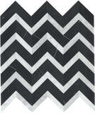 Emser Bizou 12"x13" Chevron Mosaic Polished Black/White