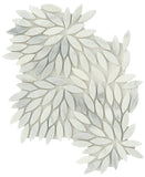 Emser Winter Frost 9"x10" Leaf Mosaic 1"x2" Winter frost