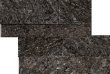 Emser Structure 6"x24" Ledgerstone Quartzite Stacked Corner Black