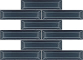 Emser Kinetic 11"x12" Beveled Mosaic 1.79"X7.68" Polished Blue
