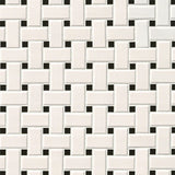 MS International Domino 12" x 12" Basketweave White And Black