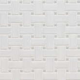 MS International Domino 12" x 12" Basketweave White And Gray