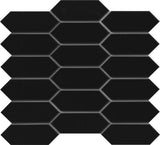 Emser Catch 11"x13" Picket Mosaic 2"x5" Polished Black