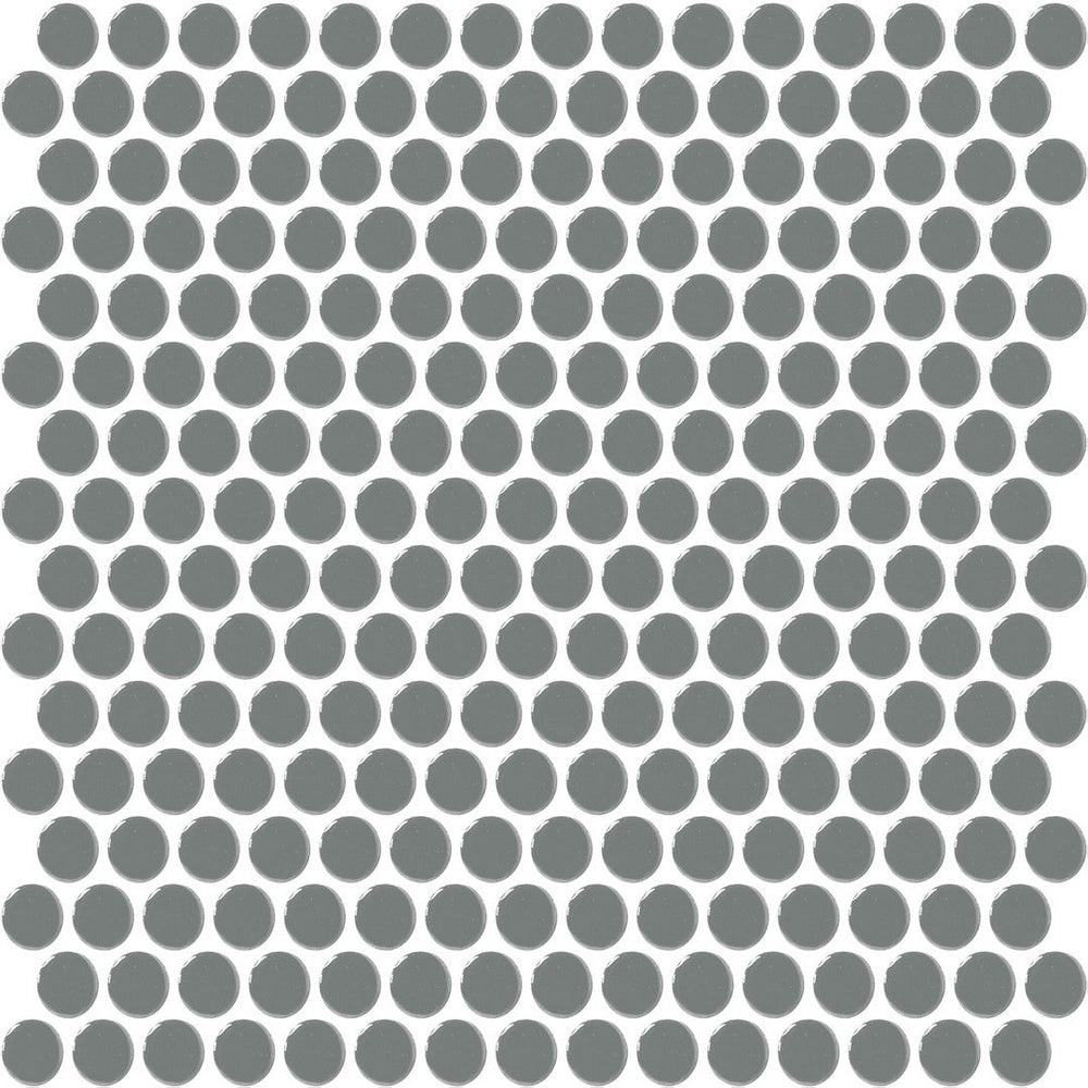 Daltile Color Wheel Mosaic 13'' X 11'' Penny Glossy Suede Gray