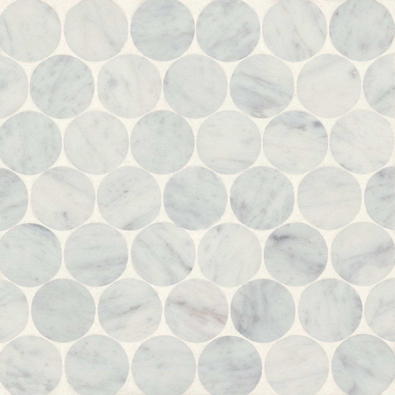 Bedrosians Monet 11.5" x 11.75" Honed Marble Mosaic White Carrara