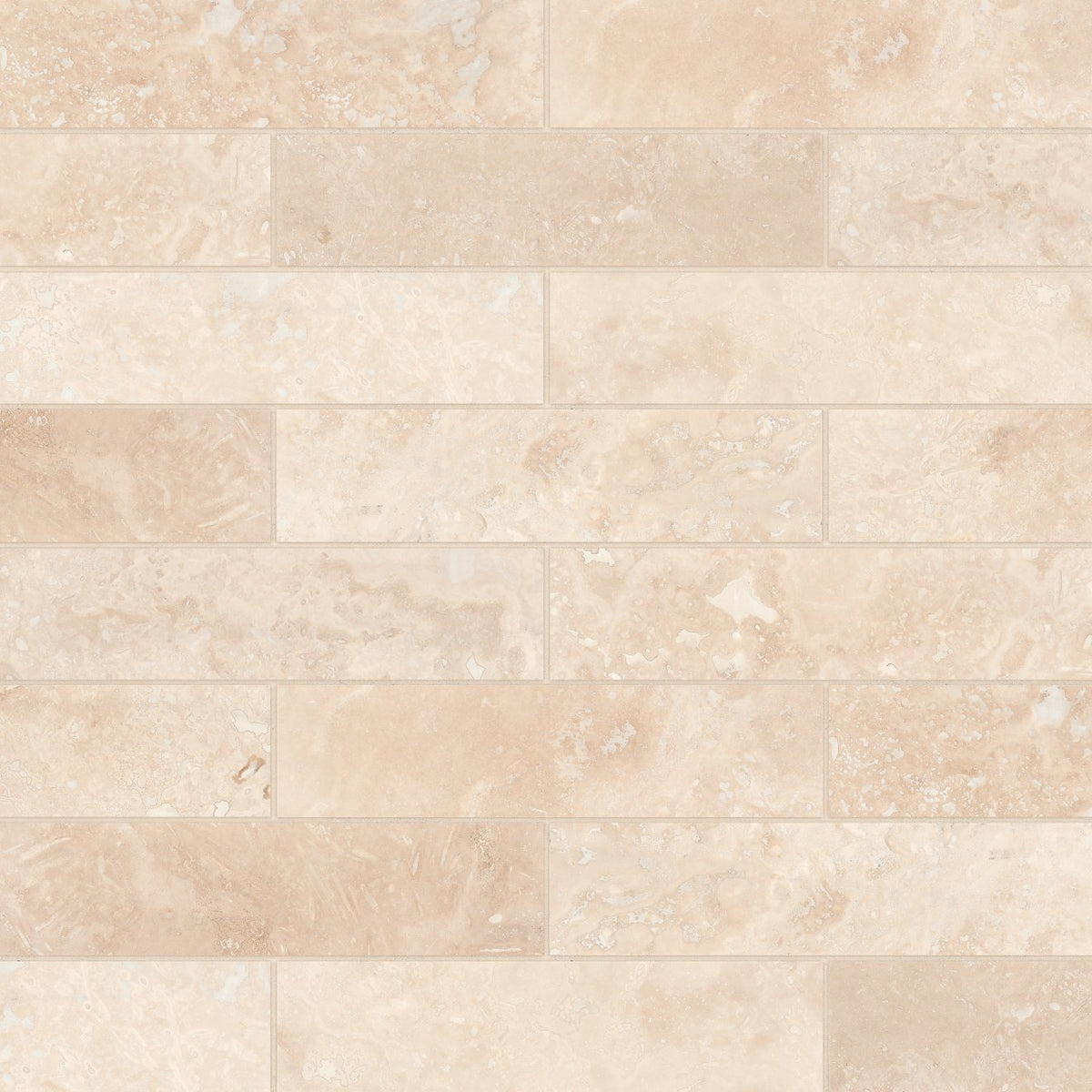 Bedrosians Travertine 3" x 12"  Filled & Honed Mediterranean Ivory