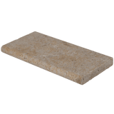 Bedrosians Travertine 12" x 24" Eased Edge Pool Coping 5cm - Tumbled Mediterranean Ivory