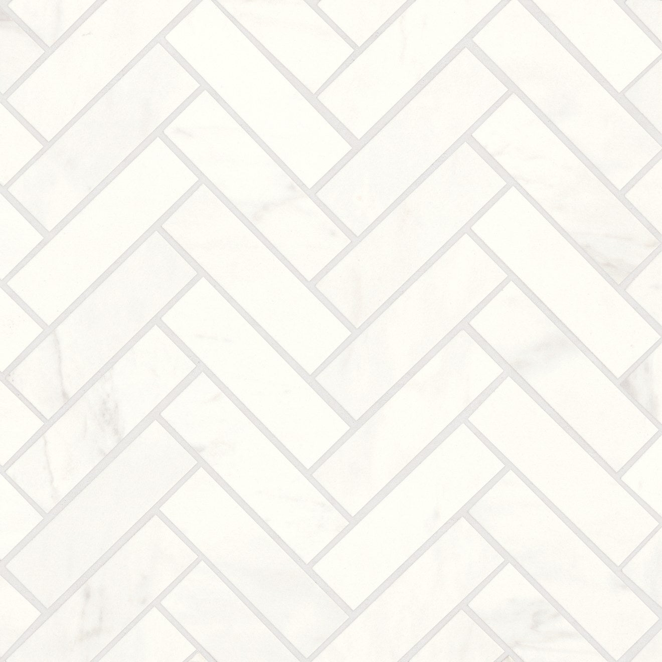 Bedrosians Magnifica 1" x 4" Honed Herringbone Mosaic Luxe White