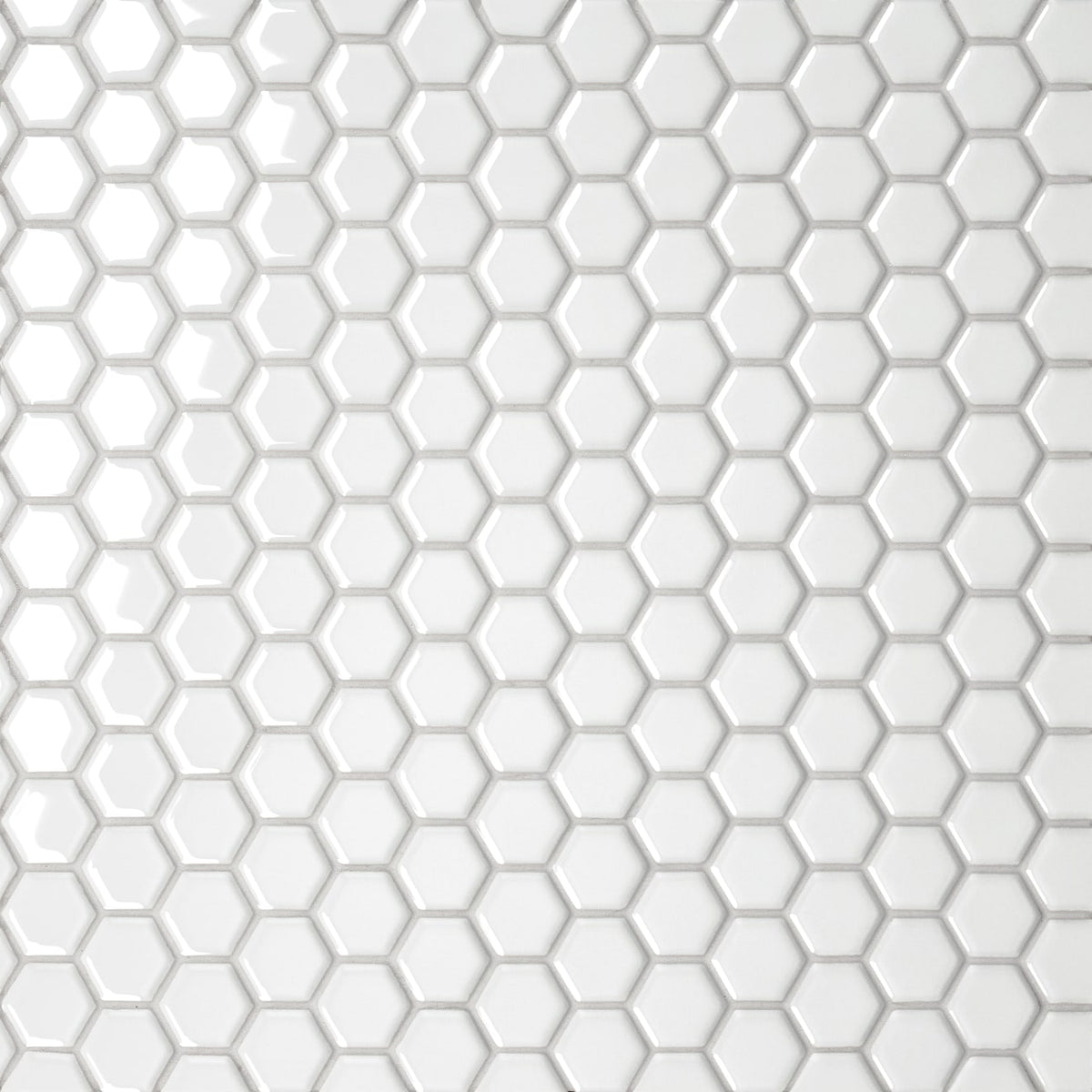 Bedrosians Le Cafe 1" x 1" Hexagon Mosaic 10.25" x 11.75" Glossy  White