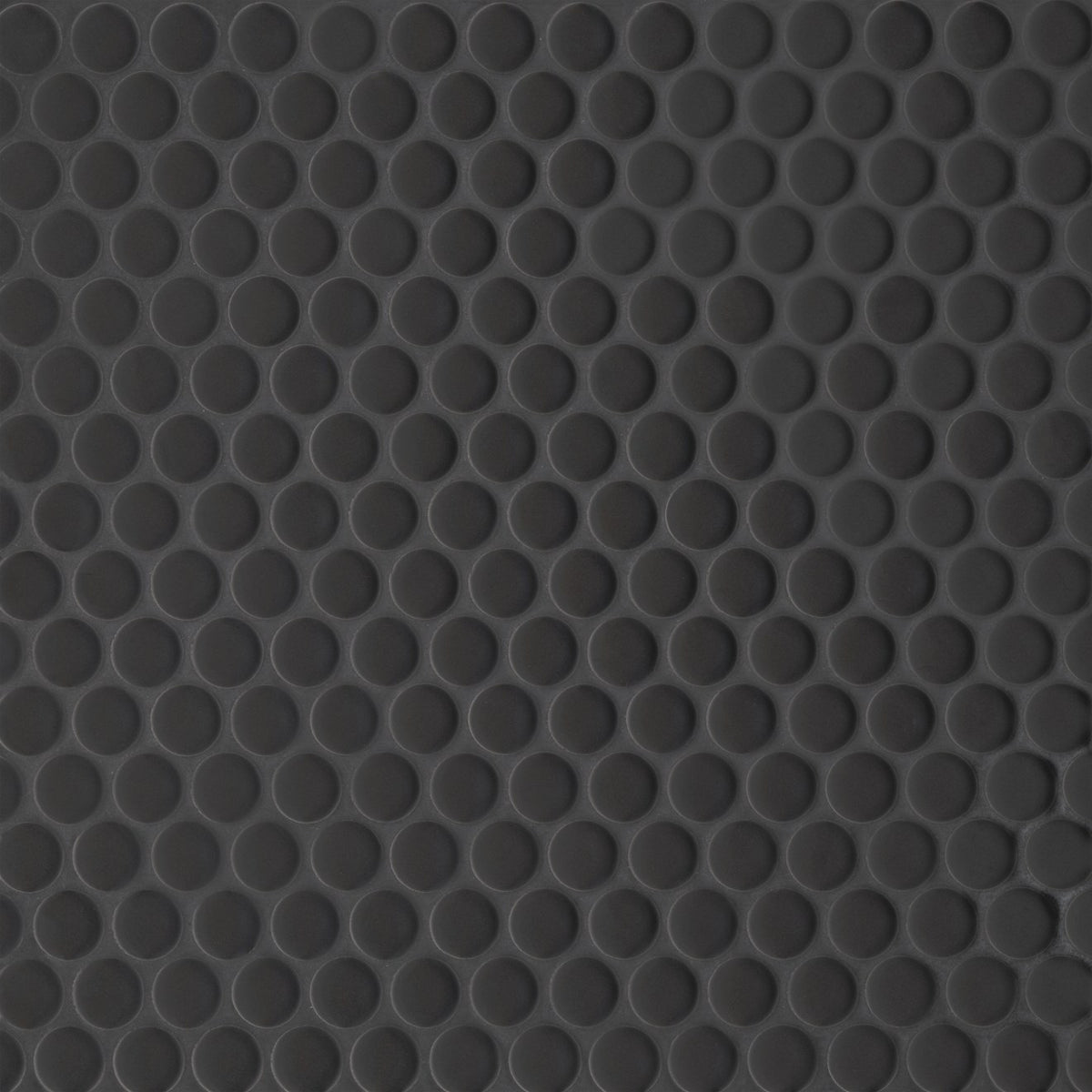 Bedrosians Le Café 11.5" x 12.5" Penny Round 0.75" Mosaic Matte Black