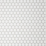 Bedrosians Le Café 11.5" x 12.5" Penny Round 0.75" Mosaic Matte White